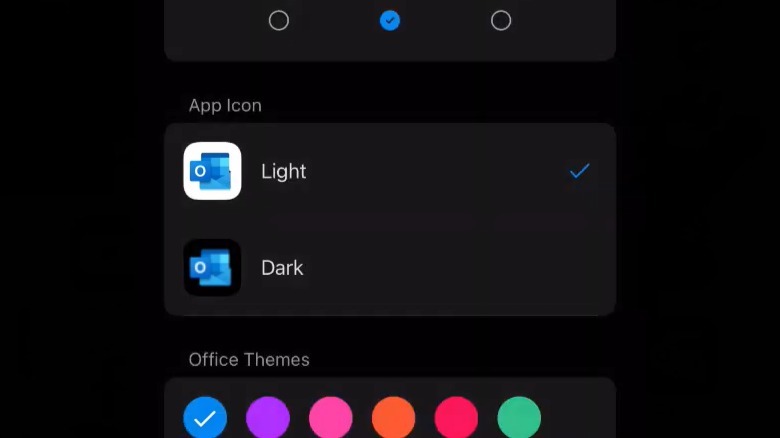 outlook appearance on ios