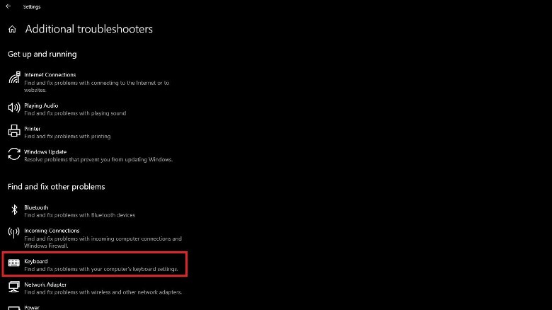 Windows troubleshooters