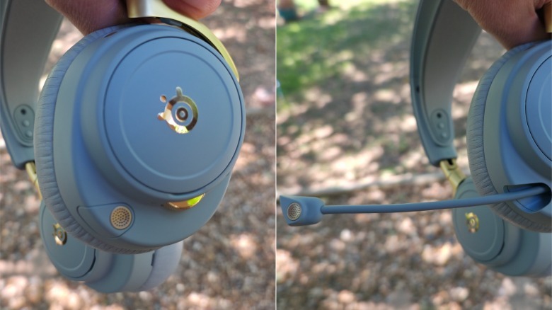 The Arctis Nova Elite with its microphone embedded and extended