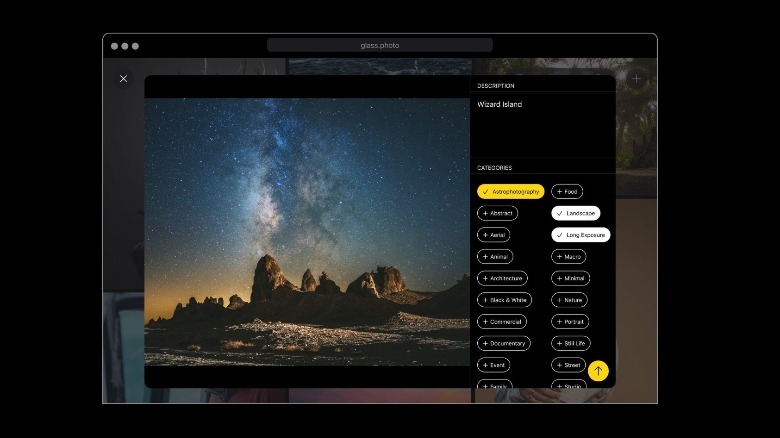 Categories on Glass app