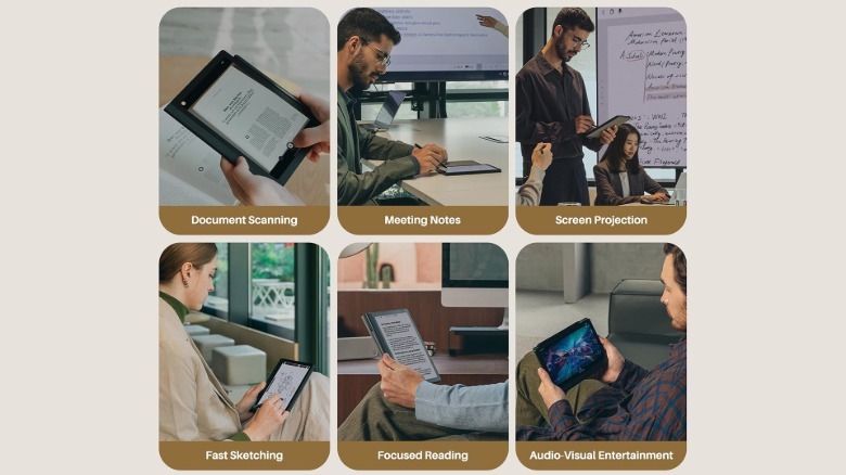 Windows showing the functionality of the Huion Note E
