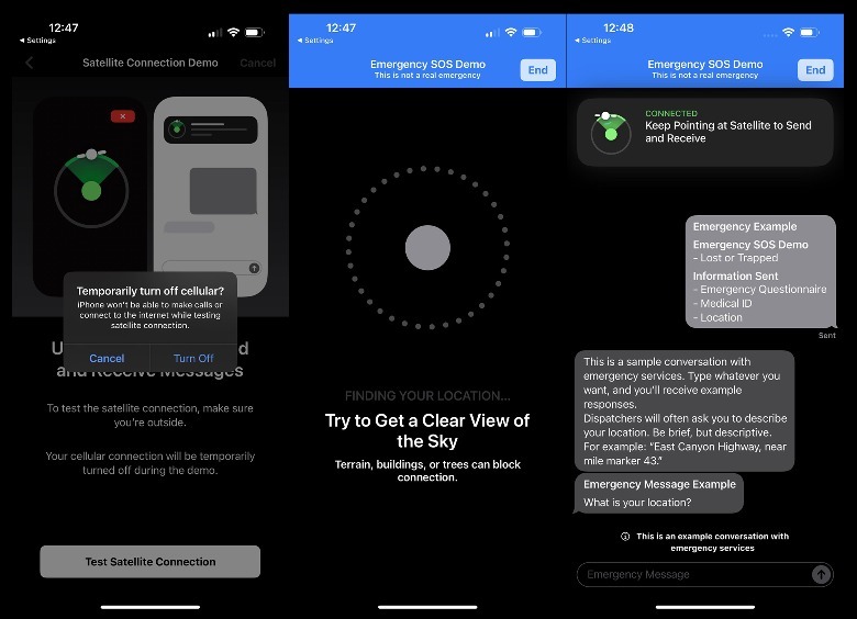 iPhone SOS Demo pages