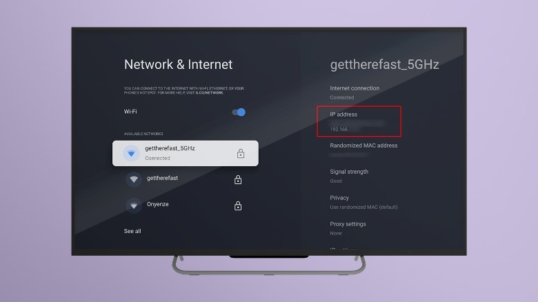 Android TV IP address