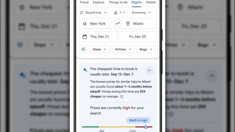 Google Flights insights