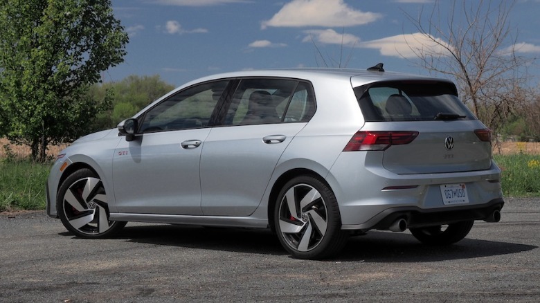 2026 Golf GTI rear 3/4 view