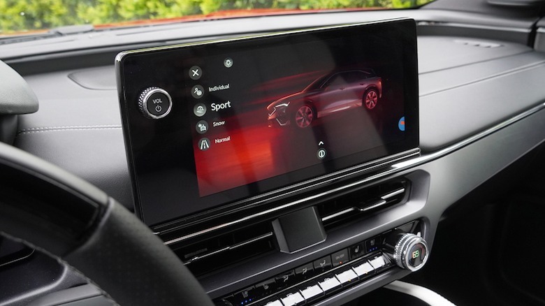 Drive modes on center touchscreen