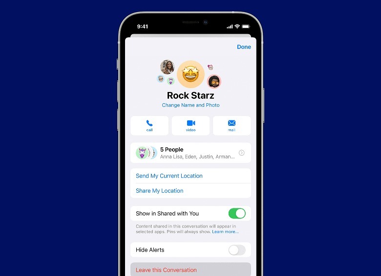 iphone Messages app leave this conversation