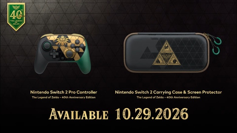 The Legend of Zelda Limited Edition Switch 2 Pro Controller and carrying case