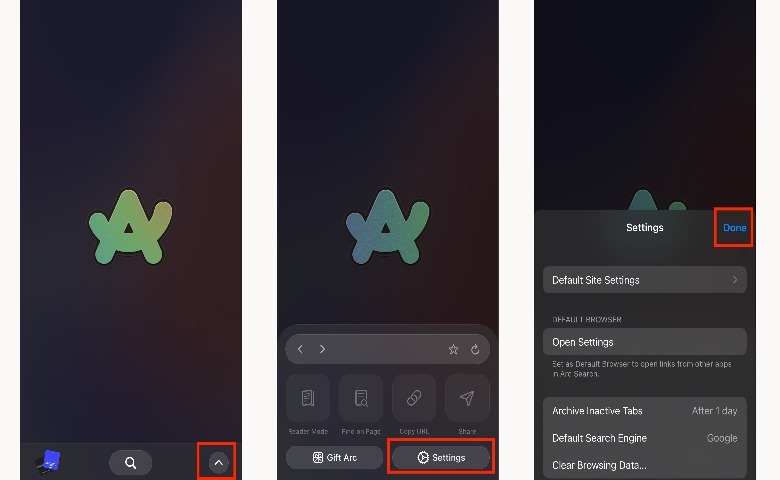 Viewing Arc Search on iPhone 