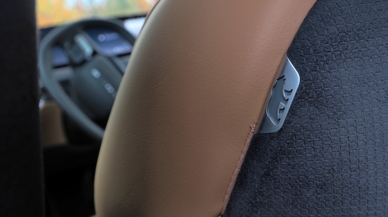 Lucid logo on seat of 2026 Lucid Gravity