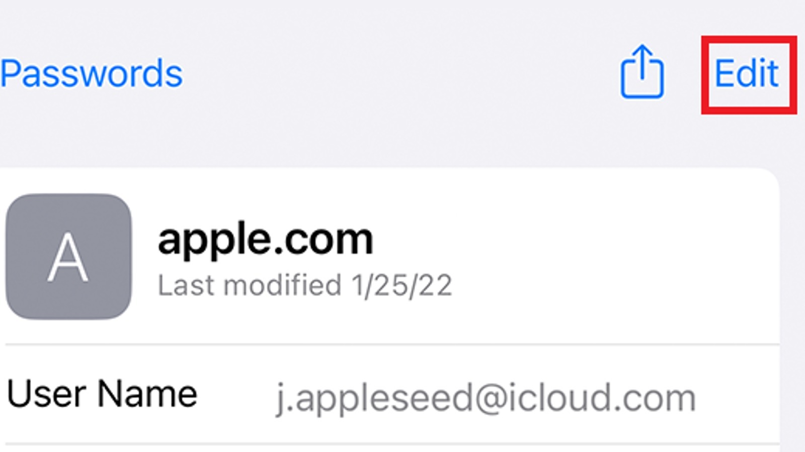 iphone password edit