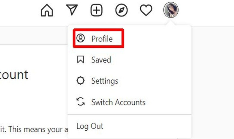 instagram profile options