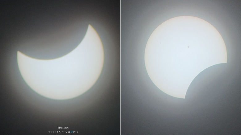 Two shots of the eclipse
