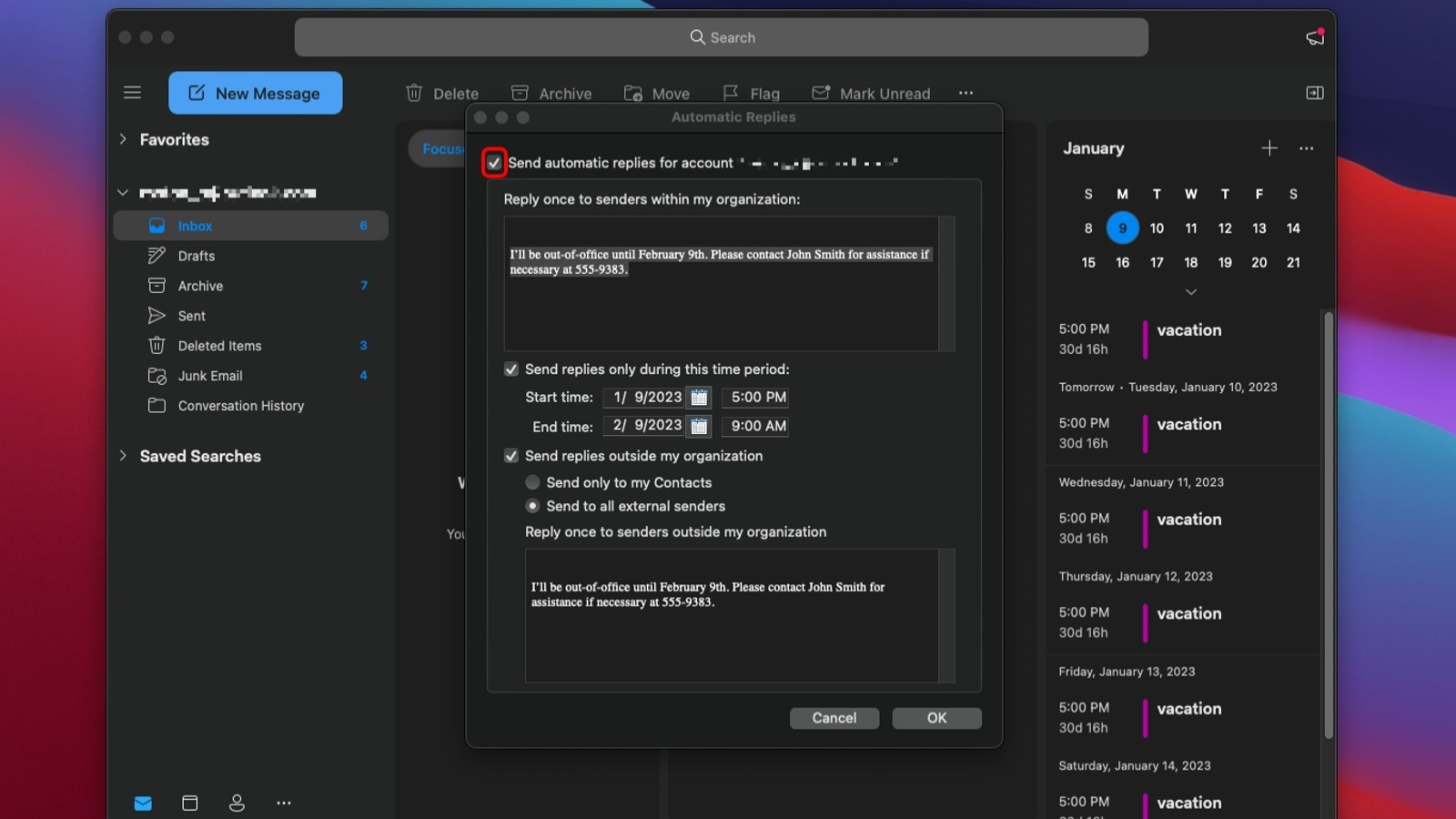 Outlook for Mac screenshot