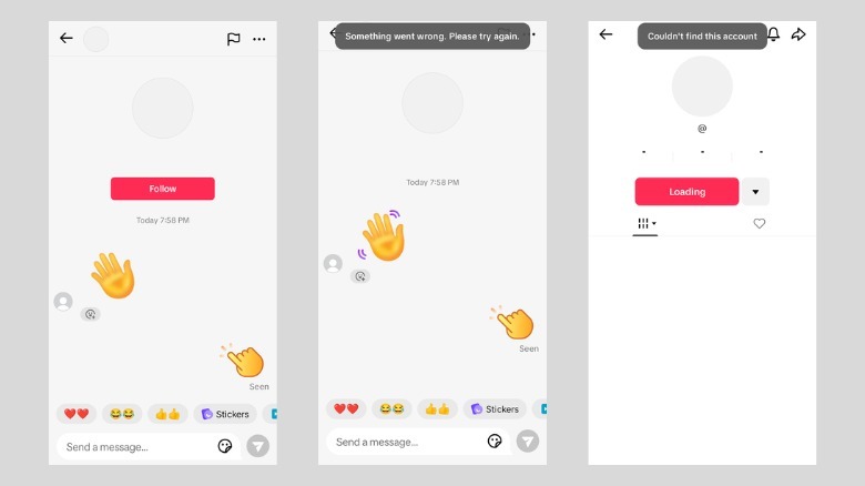 conversation with deactivated account on TikTok