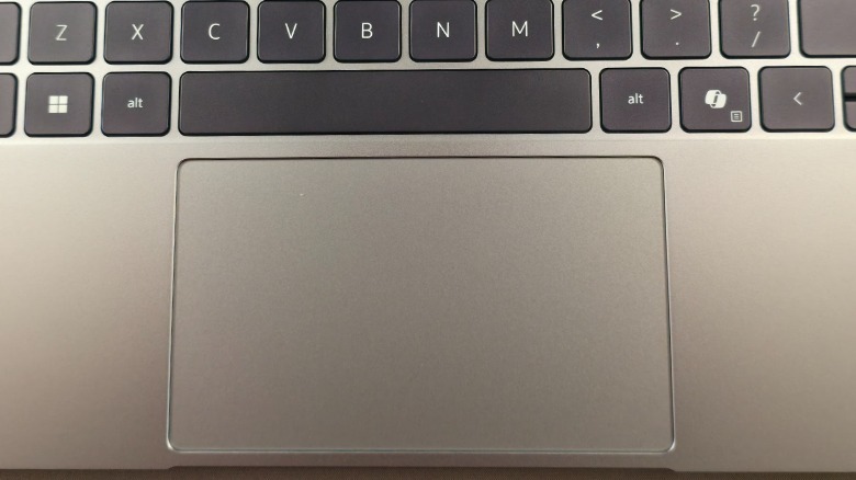 A closeup of the touchpad on the Dell XPS 13