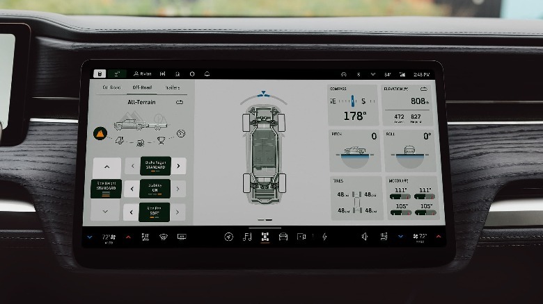 Rivian trailer gauge view