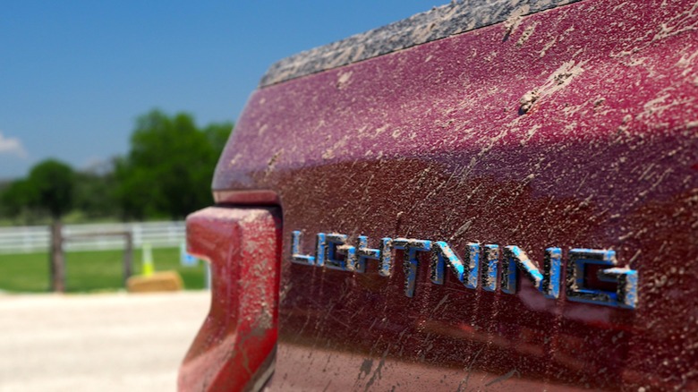 F-150 Lightning badge close-up