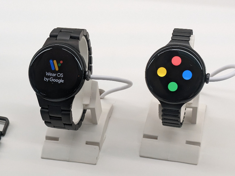 two Google Pixel Watch 2 devices