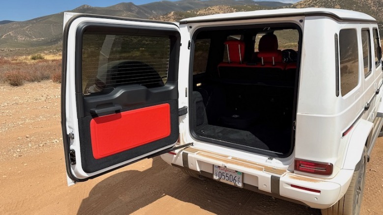 2026 Mercedes-Benz G 580 trunk seen through an open door