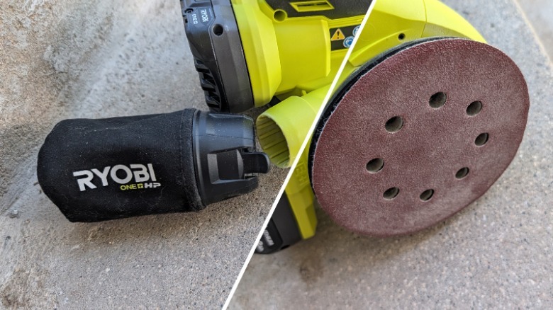 Ryobi Sander bagging and sanding disk.