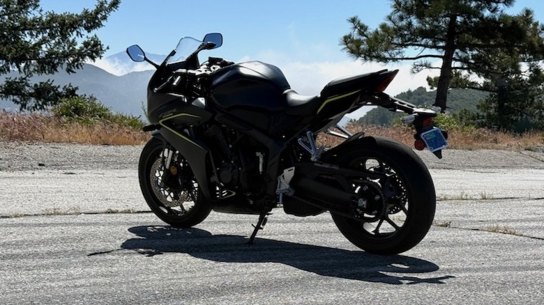 2026 Honda CBR650R parked in the mountains