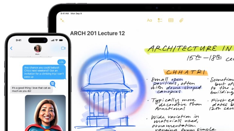 Image Wand feature on iPad and Genmoji on iPhone.