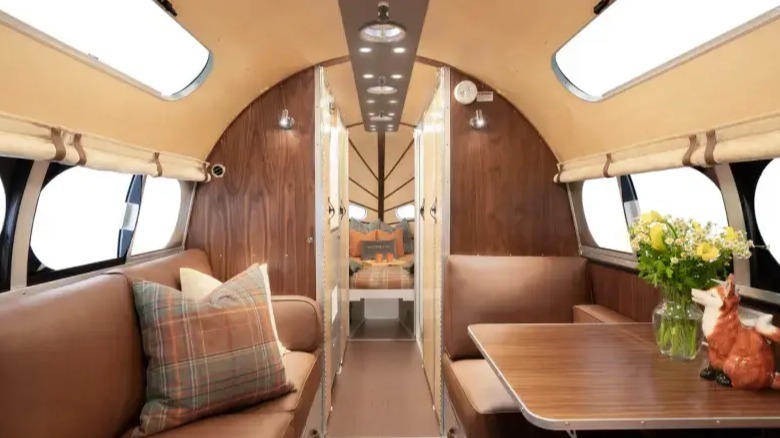 Interior of a Bowlus trailer
