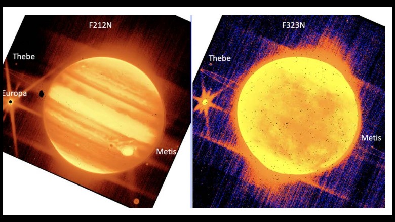 Jupiter and its moons captured by the James Web Space Telescope
