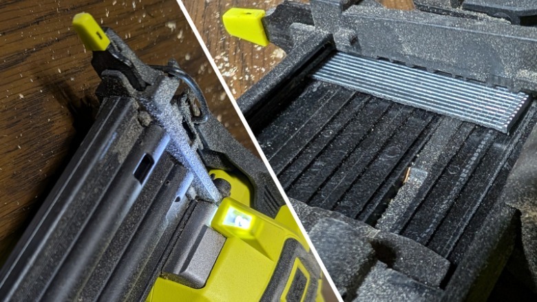 Ryobi nail gun LED and loading dock.