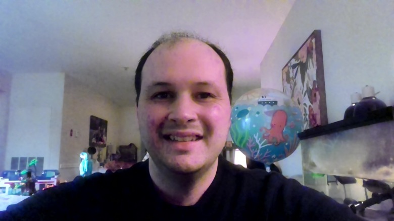 A pixelated image captured by the camera of Steve Smith.