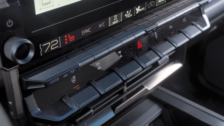 Hummer EV SUV dashboard switchgear detail