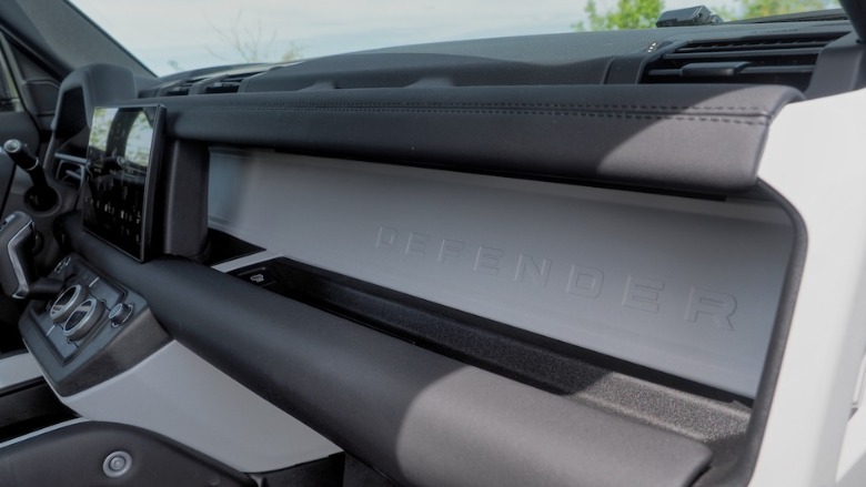 Defender front grab handles and bin detail