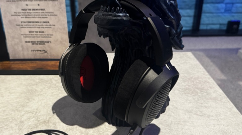 Gaming headset on display.