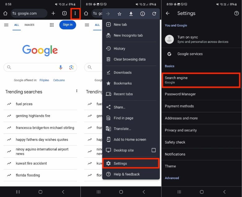 How To Change Your Default Search Engine On The Google Chrome App