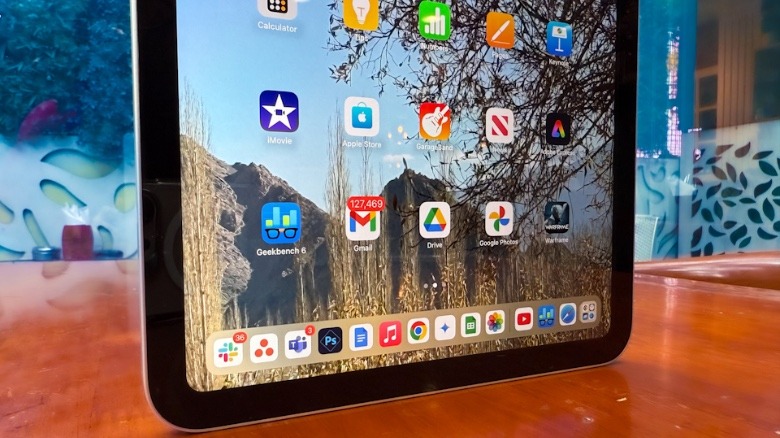 App dock on iPad.