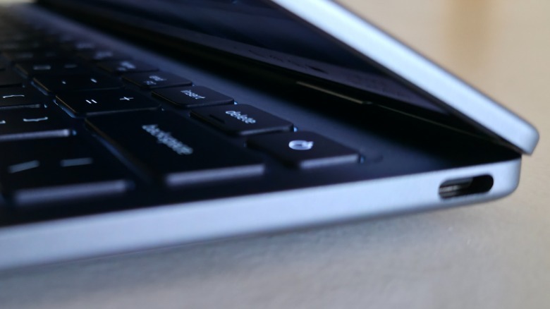 A closeup of the Dell XPS 13 laptop