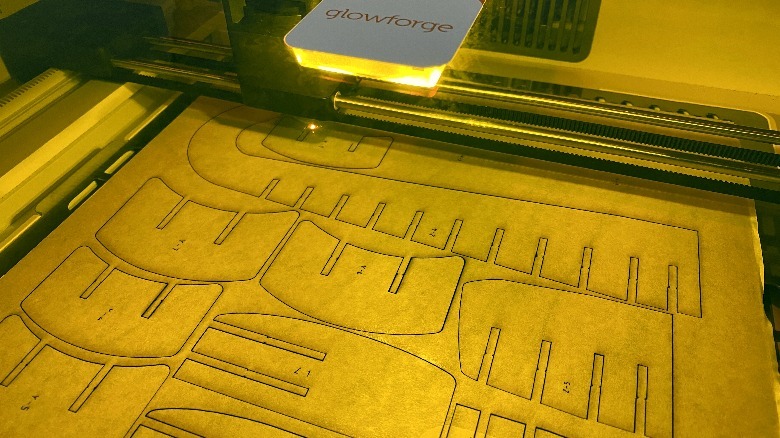 laser cutter in action