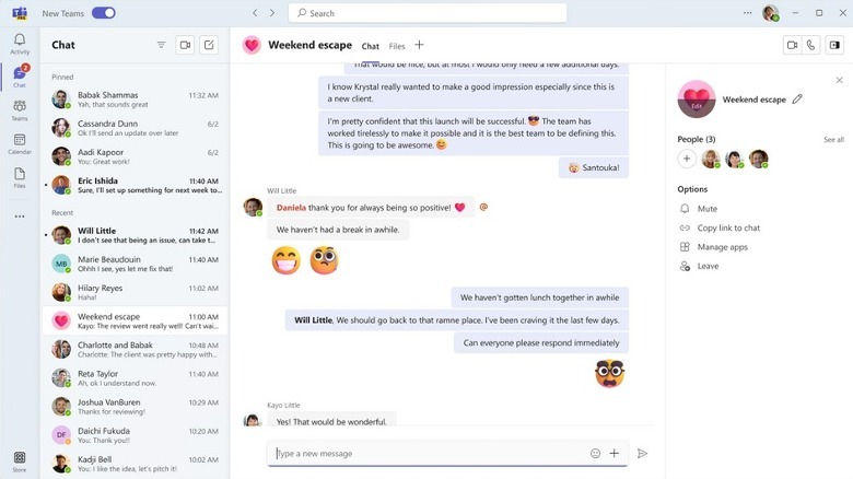 The new look of Microsoft Teams.