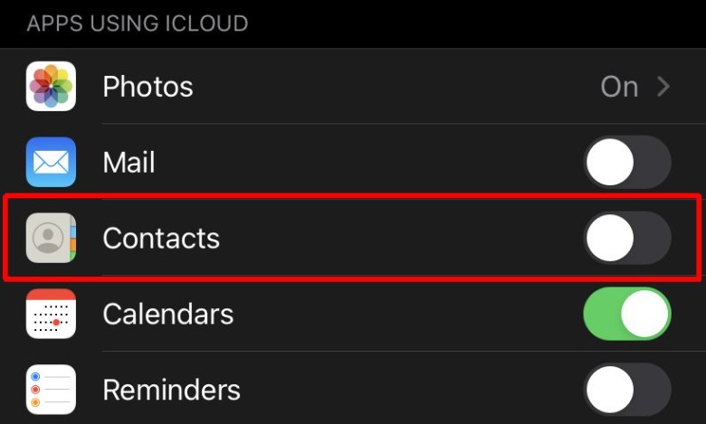 iCloud contacts app