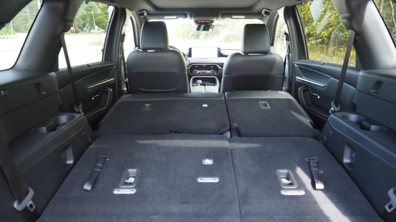 2026 Mazda CX-90 interior with second and third rows folded down