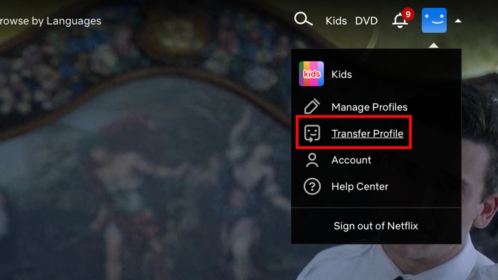 Netflix Transfer Profile screenshot