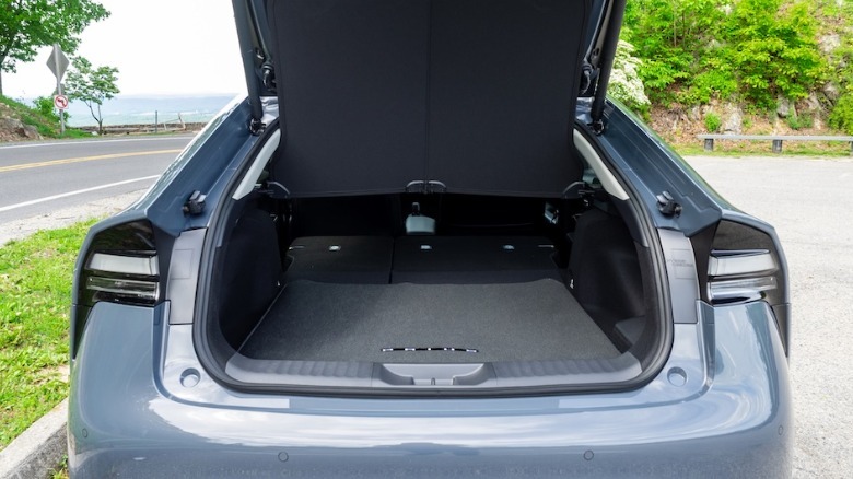 Trunk open with rear bench folded flat