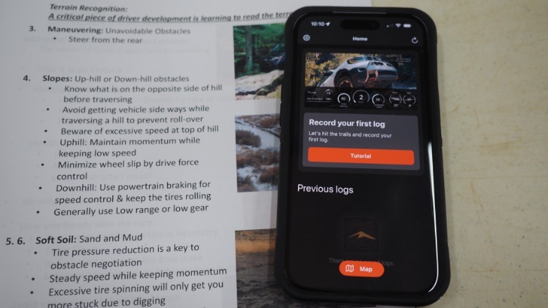 Honda Trail Experience (HTX) app opened on Apple iPhone 15