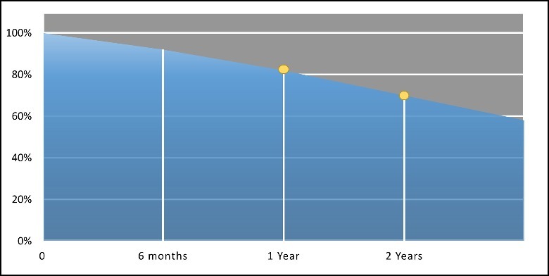 Battery life degradation chart