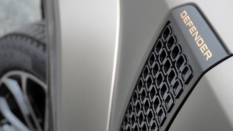 Defender badge on front fender