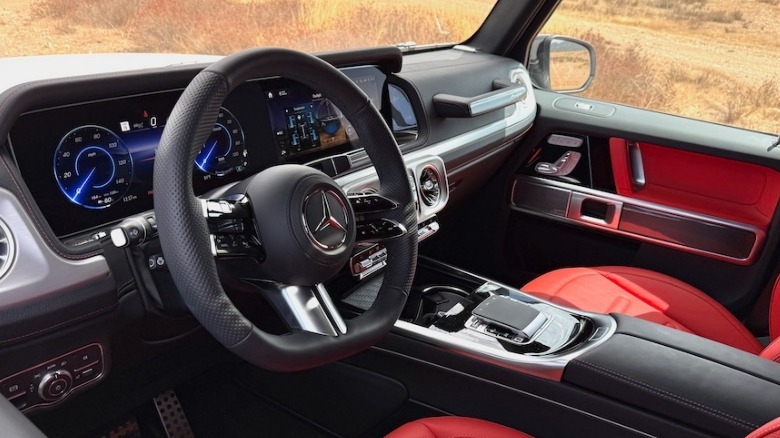 2026 Mercedes-Benz G 580 steering wheel and dashboard
