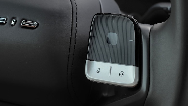 Steering wheel controls on a 2026 Lucid Gravity