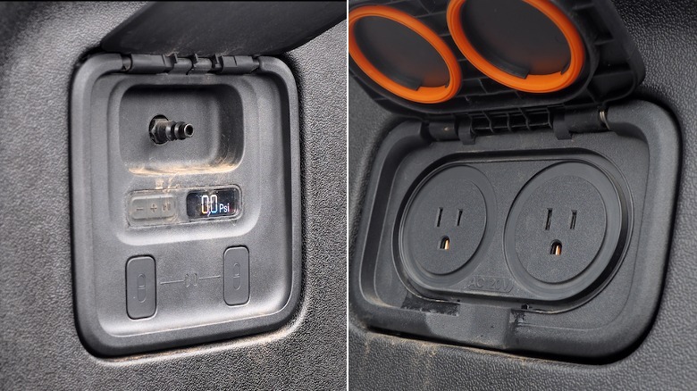 Air compressor and AC outlets in bed