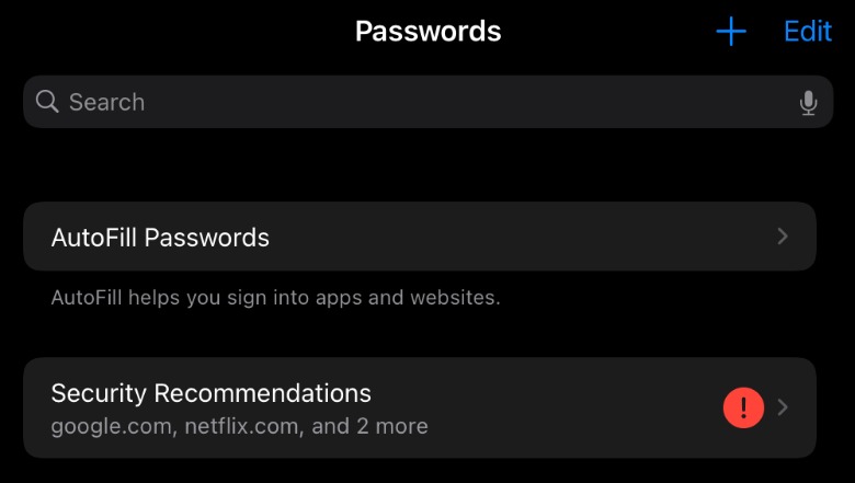 compromised password safari notification
